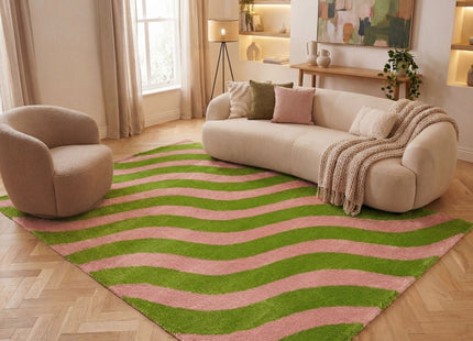 Joli Wave Green & Pink Rug