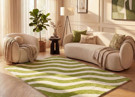 Joli Wave Green & White Rug