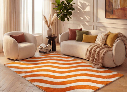 Joli Wave Orange & White Rug