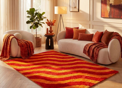 Joli Wave Red & Orange Rug